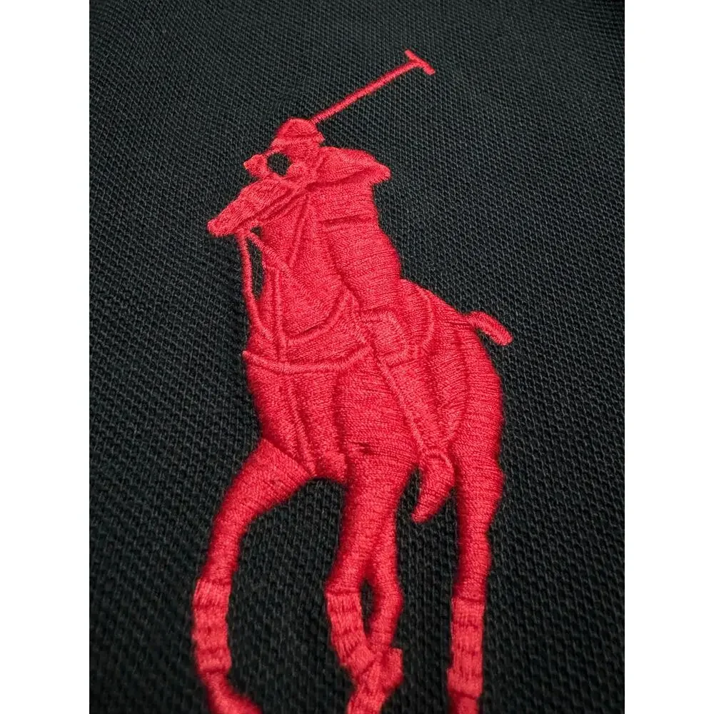 Polo Ralph Lauren Men's  Color-Block Shirt - Red, White & Black - Size Large
